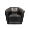 Image 1 : COSTCO Natuzzigroup Cora Leather Swivel Chair, Black