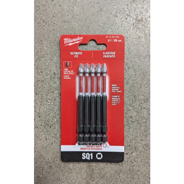 Milwaukee Shockwave Impact Duty 3-1/2" Square #1 power bits