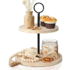 Image 1 : DECORATIVE WOODEN TIERED TRAY STAND 2 PCS -N