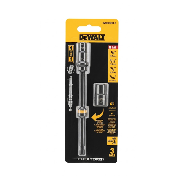 DEWALT FlexTorq 4-in-1 Double-Ended Magnetic Nut Driver with 6" Extension