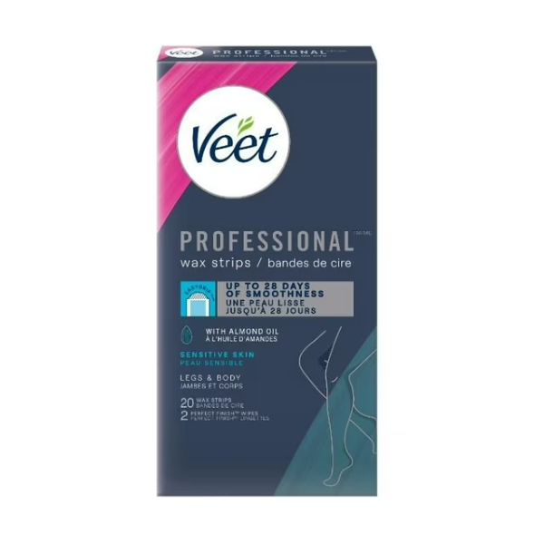 VEET PROFESSIONAL LEGS & BODY WAX STRIPS WITH ALMOND OIL -N