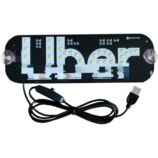 LIGHT SIGNS FOR CAR, LED WORD LIGHT SIGN WITH USB PLUG, DECAL STICKERS ON CAR WINDOW (WHITE)