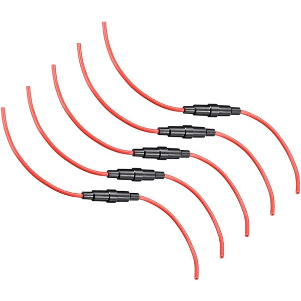UXCELL INLINE SCREW TYPE FUSE HOLDER 16 GAUGE AWG 5PCS FOR 5MM X 20MM TUBE FUSE