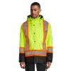 Image 1 : TERRA MEN'S HI-VIS LINED WINTER WORK JACKET/PARKA WITH WATERPROOF SHELL
