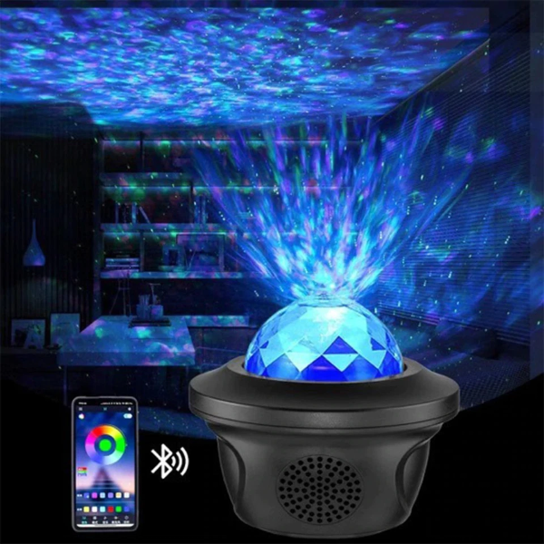LED STAR GALAXY PROJECTOR STARRY SKY NIGHT LIGHT BUILT-IN BLUETOOTH-SPEAKER -N