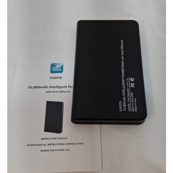 JOURNEY'S EDGE 10,000 MAH INTELLIGENT POWER BANK WITH DUAL USB PORTS (NEW)