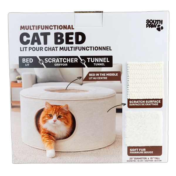 SOUTH PAW MULTI–FUNCTIONAL CAT TUNNEL AND BED -N