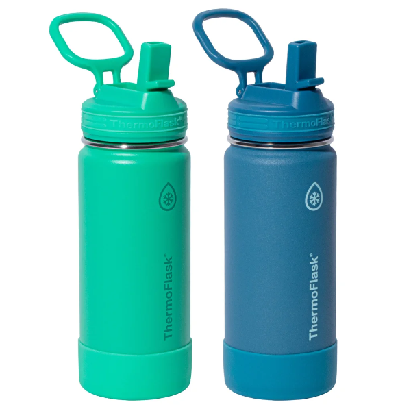 THERMOFLASK 473 ML (16 OZ.) STAINLESS STEEL INSULATED WATER BOTTLE, 2-PACK -SU