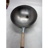 Image 2 : TRADITIONAL CHINESE WOODEN HANDLE CARBON STEEL WOK STIRRING PAN COOKING PAN 14" -U