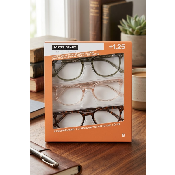Foster Grant +1.25 Blue Light Reading Glasses
