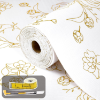 Image 1 : SHELF LINERS FOR KITCHEN CABINETS NON ADHESIVE DRAWER LINER 17IN X 30FT GOLD FLORAL