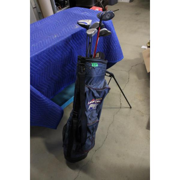 Labatt Beer Branded Golf Bag with Clubs
