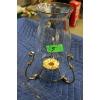 Image 1 : Glass Hurricane Candle Holder with Metal Stand