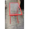 Image 1 : Red Metal and Glass Side Table
