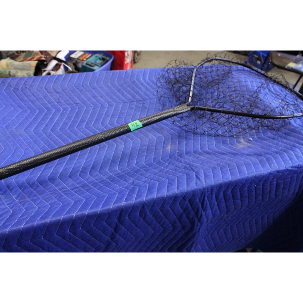 Aluminum Fishing Net with Black Handle and Mesh Netting
