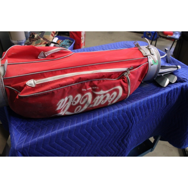 Coca-Cola Branded Golf Bag with Clubs

