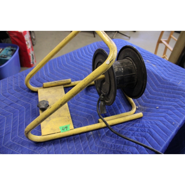 Metal Cable Reel with Yellow Stand
