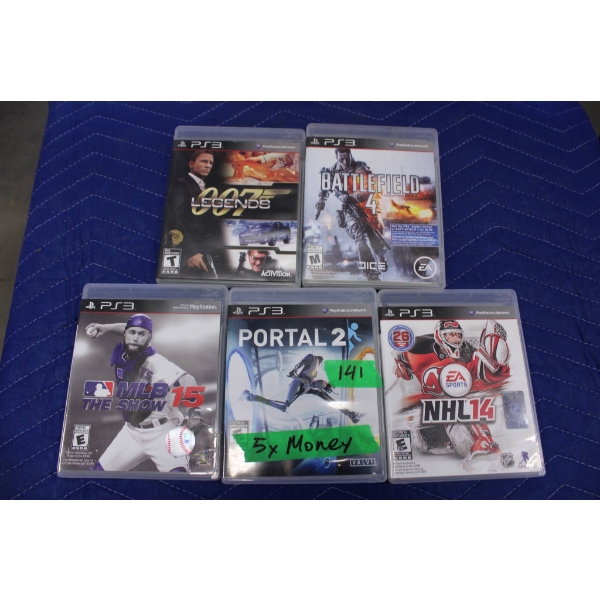 Five PlayStation 3 (PS3) Games Featuring Various Titles (5x Money)

