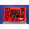 Image 1 : Red Plastic Organizer With Electronics and Components
