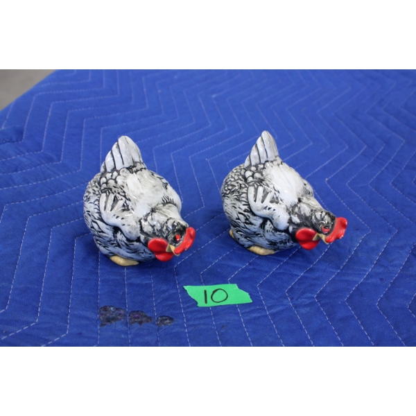 Pair of Ceramic Chickens