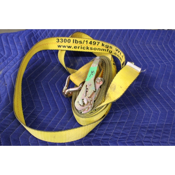 Erickson 3300 lbs Yellow Ratchet Tie-Down Strap
