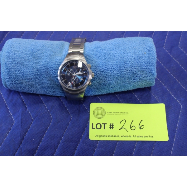 Guess Men's Stainless Steel Chronograph Watch with Blue Dial
