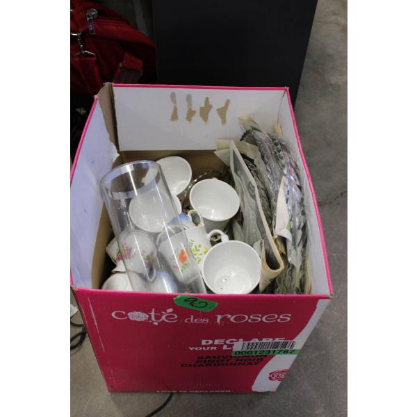 Box Lot of Mixed Ceramics and Glassware

