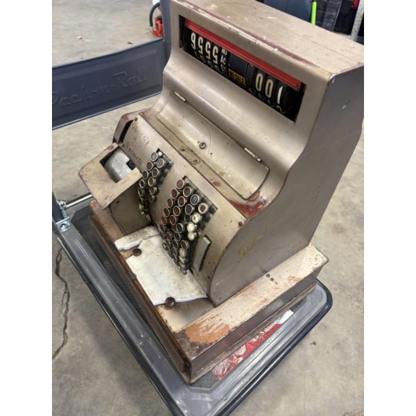 Vintage NCR Style Cash Register with Gulf Oil Decal