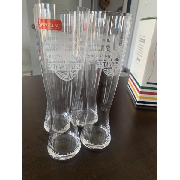 Hudson Bay Company and Steamwhistle Brewing Collaboration Crystal Pilsner Glasses.