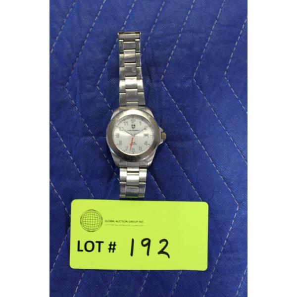 Swiss Army Victorinox Stainless Steel Wristwatch With White Dial

