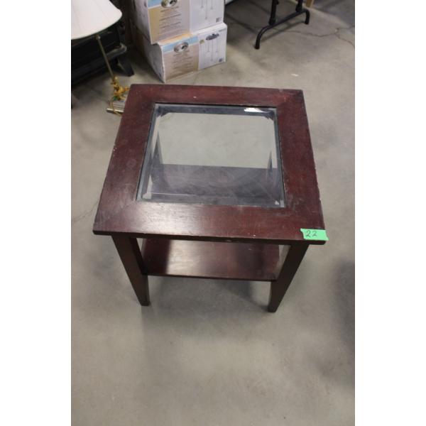 Glass Top End Table