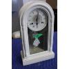 Image 1 : White Painted Mantel Clock with Roman Numerals
