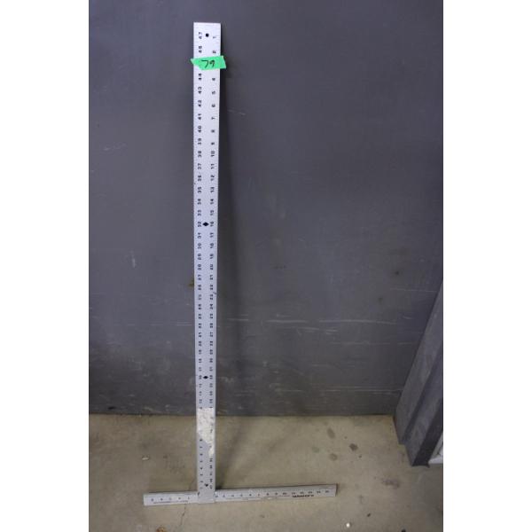 Metal T-Square with Measurement Markings
