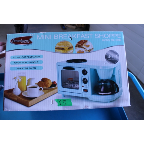 4 Cup Coffee Maker with Griddle and Toaster Oven