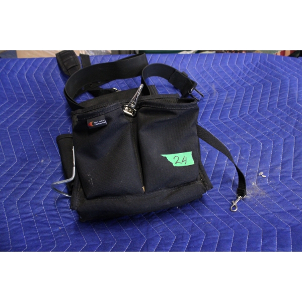 Black Tool Belt with Multiple Compartments
