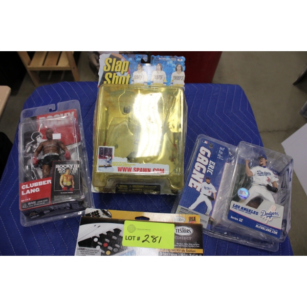Action Figures Featuring Slap Shot, Clubber Lang, and Eric Gagne
