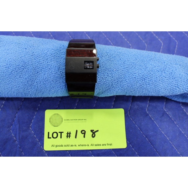 Nixon Wristwatch with Black and Wood-Inspired Design
