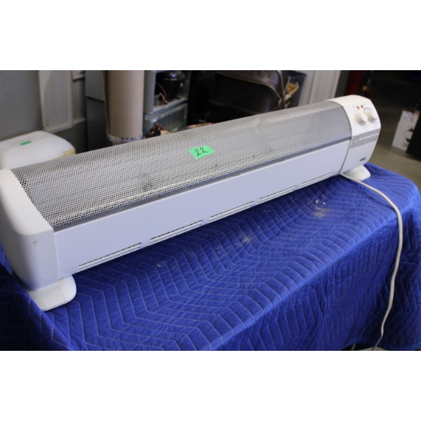 White Electric Baseboard-style Heater with Control Dial
