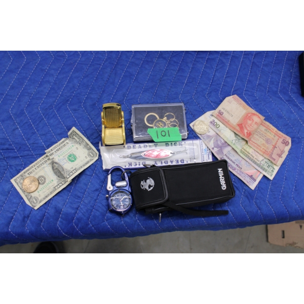 Lot of various items including foreign currency