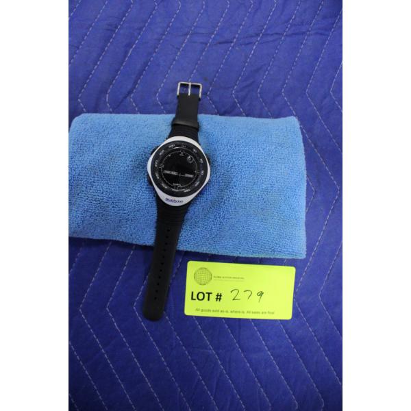 Suunto Watch With Black Strap and Visible Backplate Details
