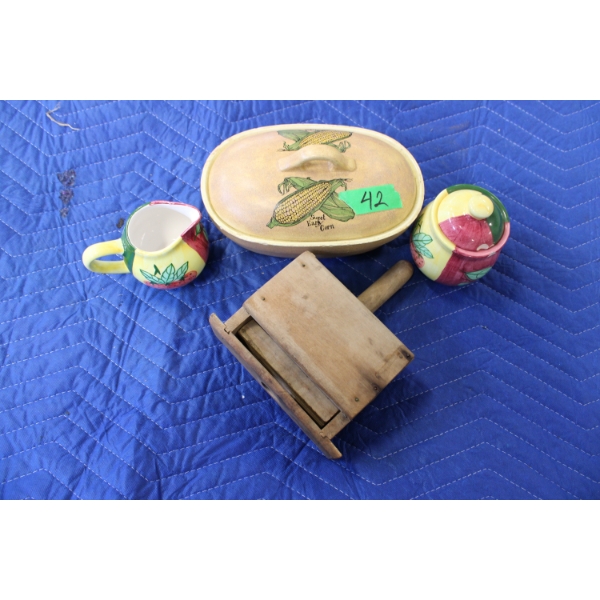 Butter Mold and Ceramic Creamers