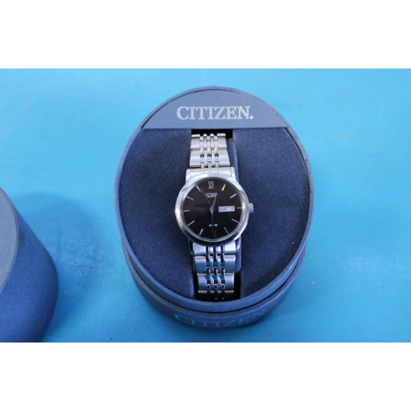 Citizen Men's Watch with Black Face and Silver Colour Band