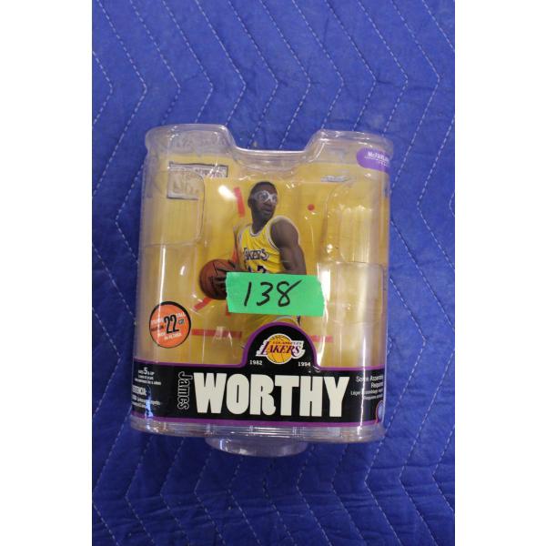NBA Legends Series 1 James Worthy Lakers Action Figure in Original Packaging
