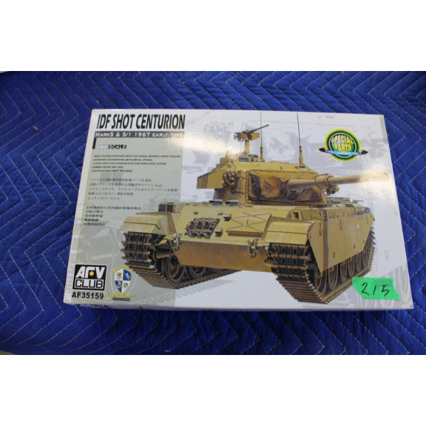 AFV CLub 1:35 Scale Military Model Set IDF Shot Centurion Tank Mark 5 1967 Early Type