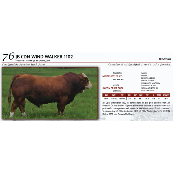 JB CDN WIND WALKER 1102 - 10 Straws 