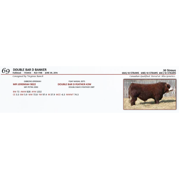  DOUBLE BAR D BANKER- 10 STRAWS 