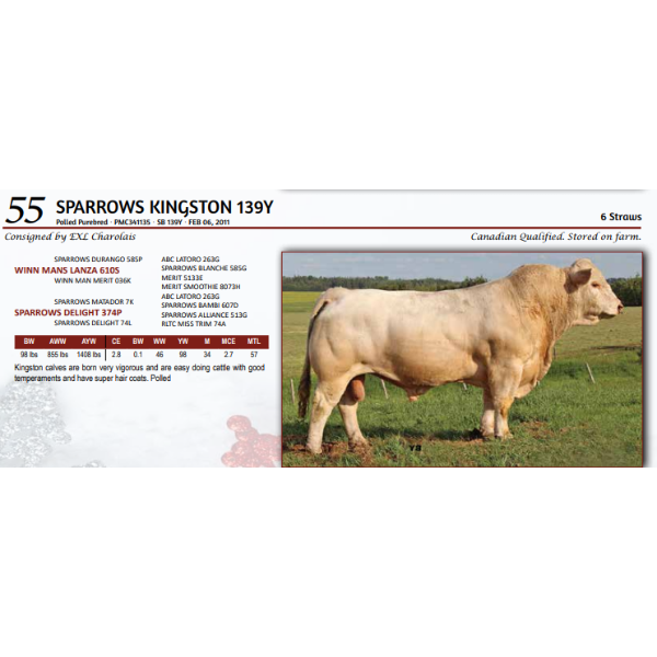  SPARROWS KINGSTON 139Y - 6 Straws