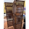 Image 1 : This vintage 3-panel room divider features intricate Italian rattan and wicker styling with a distin
