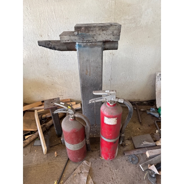  Homemade anvil and fire extinguishers