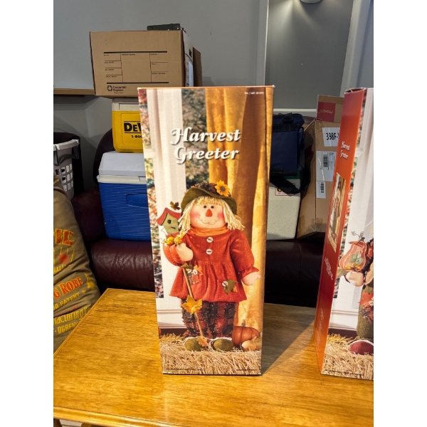 2 decorative fall scarecrow figure